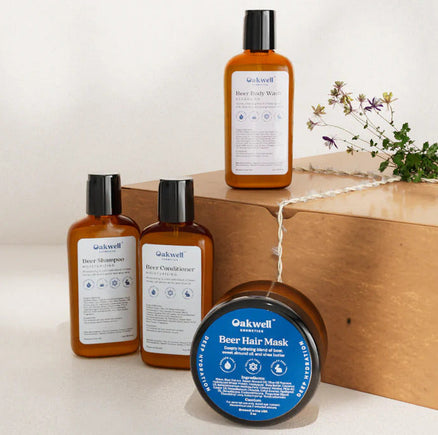 Father's Day Gift Box with Beer Shampoo, Beer Conditioner, Beer Body Wash, Beer Hair Mask