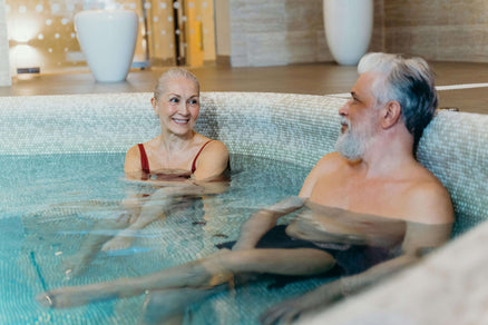 Couple having a relaxing date at the spa