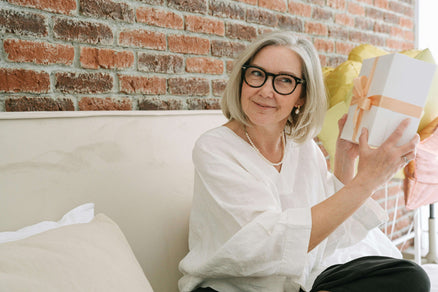 woman holding gift