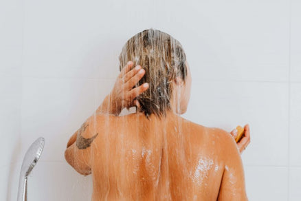 person washing their hair