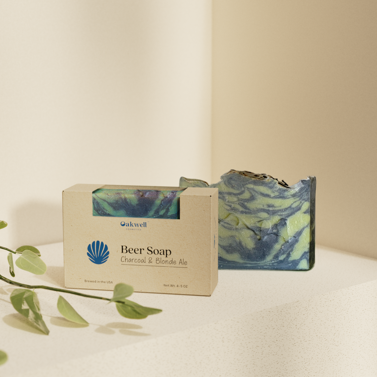 Oakwell Beer Soap charcoal and blonde ale
