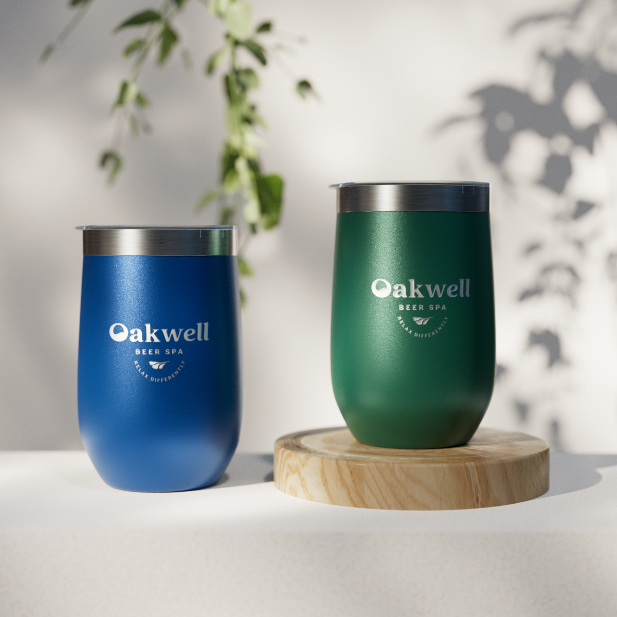 Oakwell Stainless Steel Tumblers blue, green