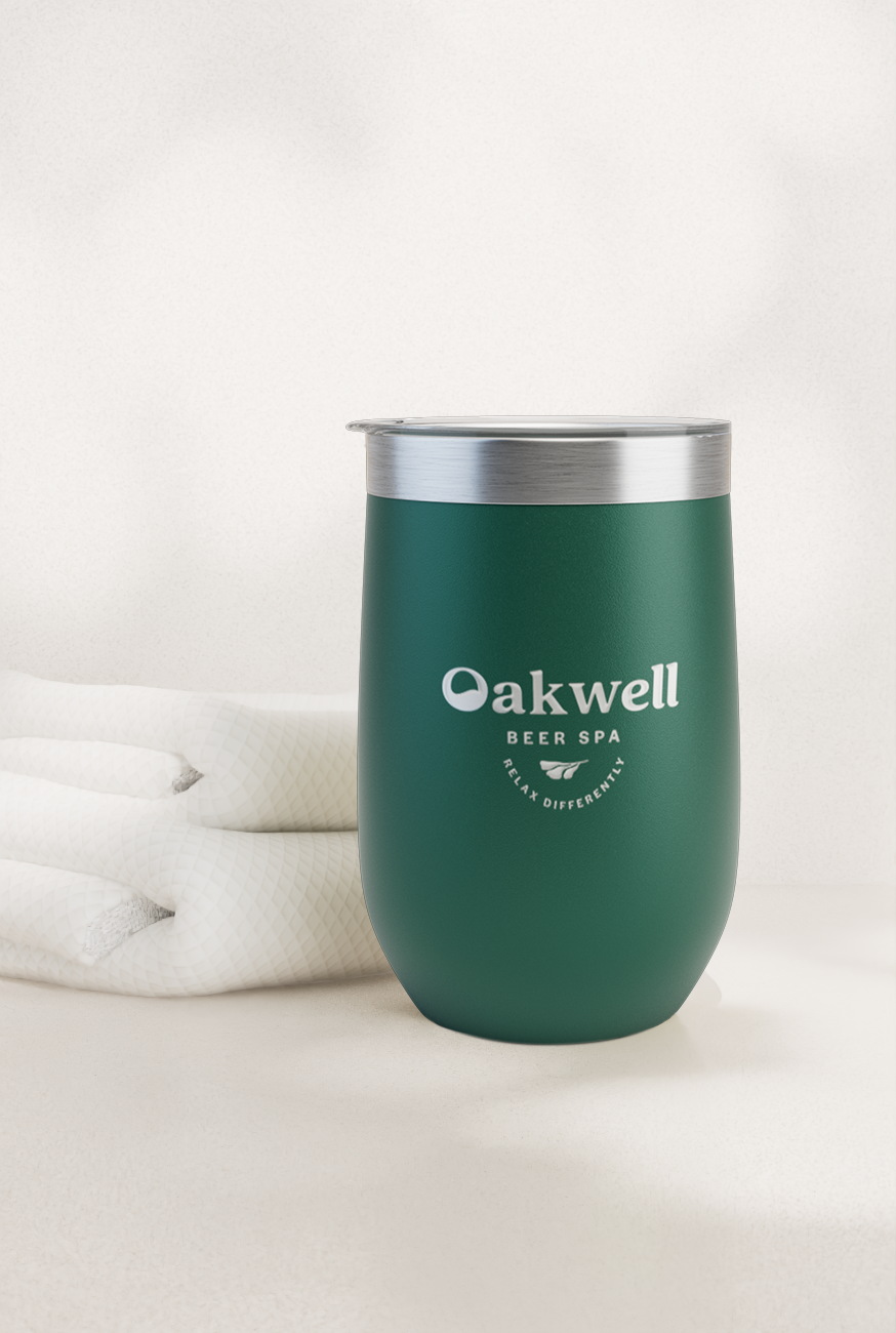 Oakwell Stainless Steel Tumbler, Waffle Bath Towel