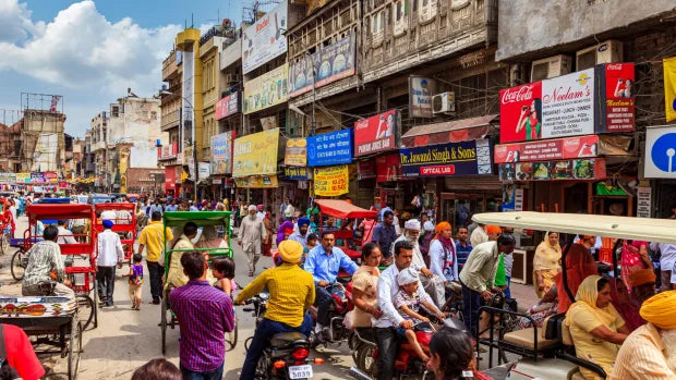Busy street in India