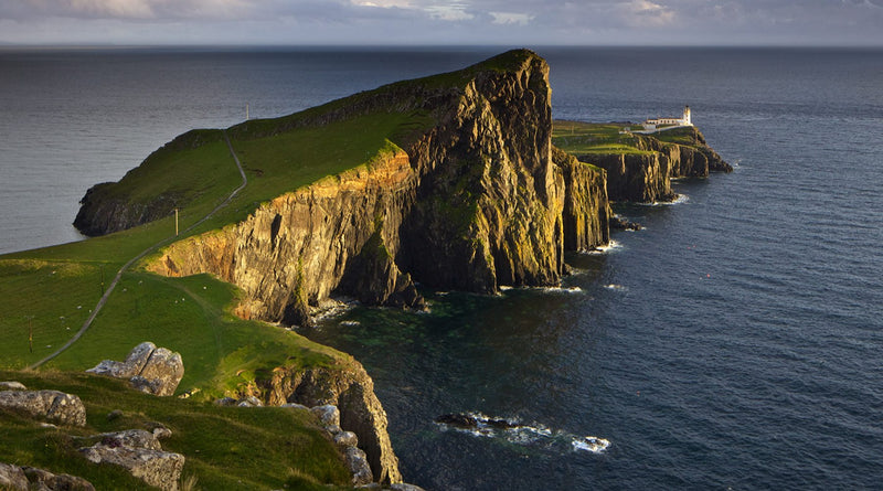 Scottish coastline with lighthouse